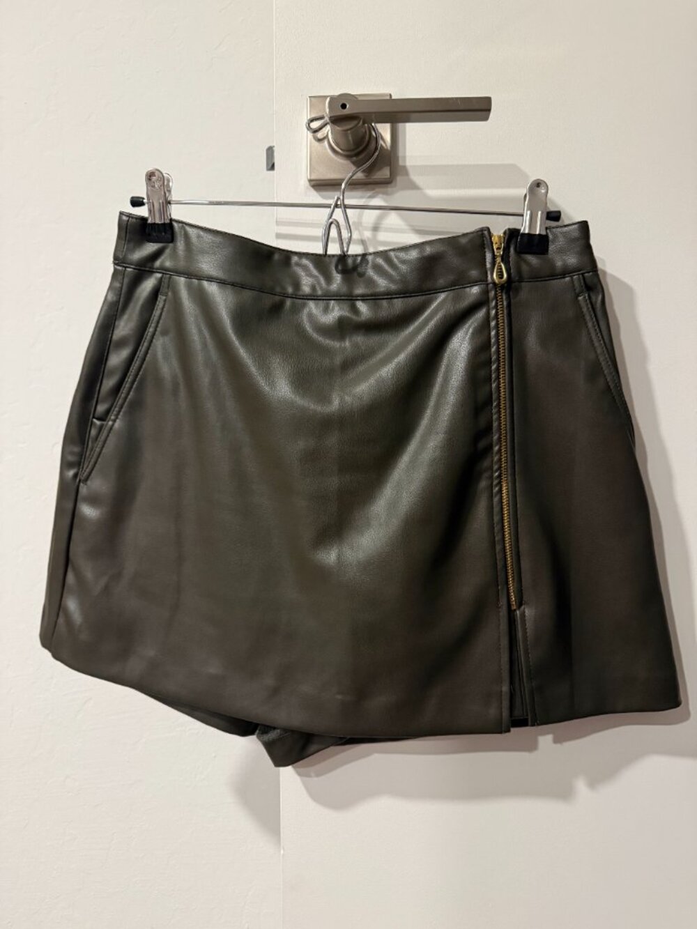 Zara faux leather skort size L